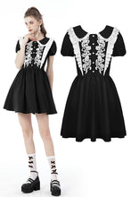 Load image into Gallery viewer, Gothic embroidered contrast dress DW667