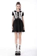 Load image into Gallery viewer, Gothic embroidered contrast dress DW667