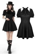 Load image into Gallery viewer, Gothic frilly neck puff sleeves dress DW668