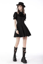 Load image into Gallery viewer, Gothic frilly neck puff sleeves dress DW668