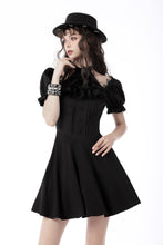 Load image into Gallery viewer, Gothic frilly neck puff sleeves dress DW668