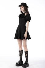 Load image into Gallery viewer, Gothic frilly neck puff sleeves dress DW668