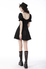 Load image into Gallery viewer, Gothic frilly neck puff sleeves dress DW668