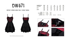 Load image into Gallery viewer, Gothic spider bow frilly strap dress DW671