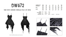 Load image into Gallery viewer, Punk rock shredded irregular frilly zip dress DW672