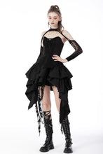 Load image into Gallery viewer, Punk rock shredded irregular frilly zip dress DW672