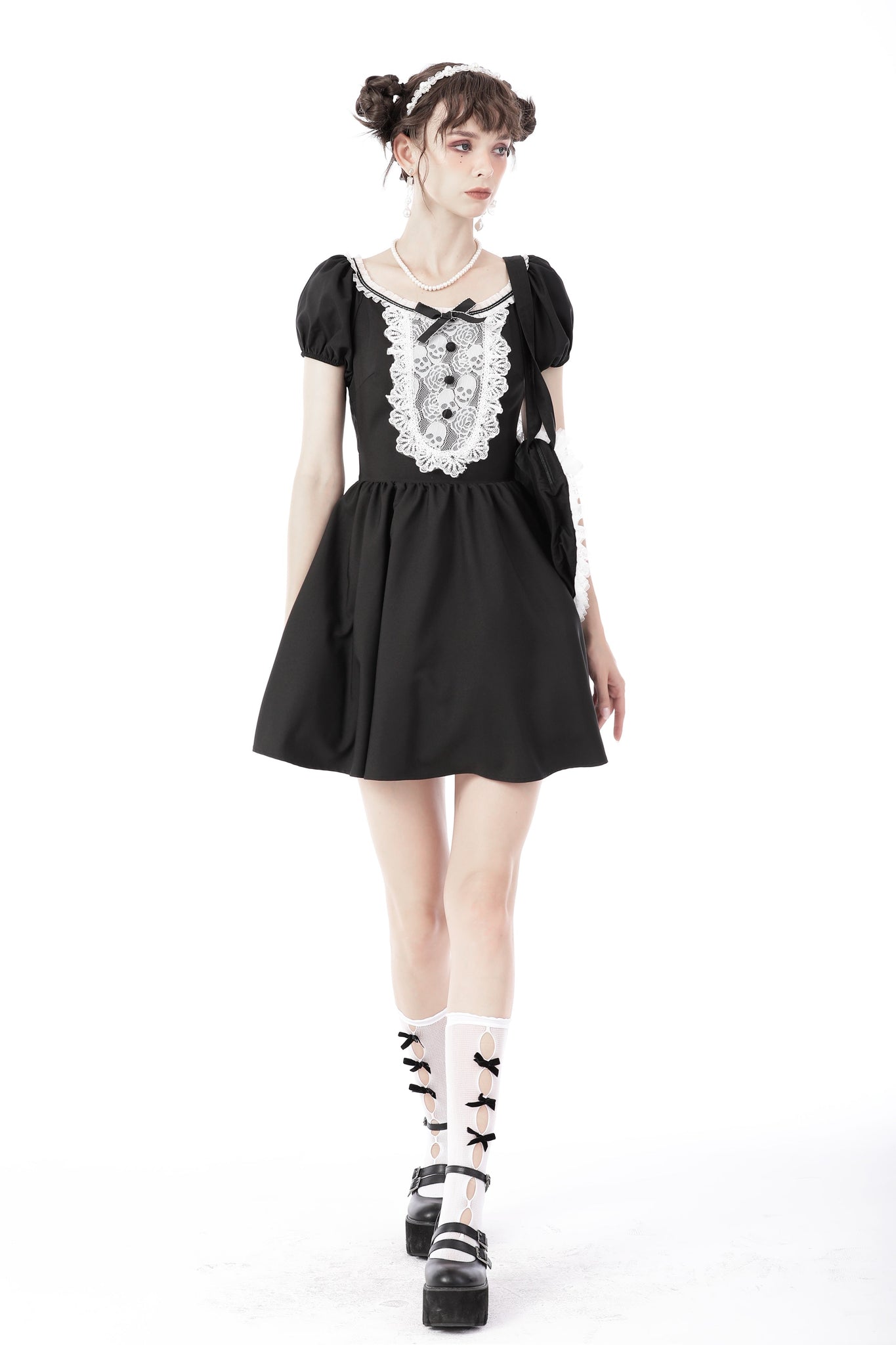 Gothic lolita skull lace trim dress DW681 DARK IN LOVE Gothic lolita skull lace trim dress DW681 DARK IN LOVE