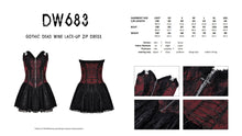 Load image into Gallery viewer, Gothic dead wine lace-up zip dress DW683