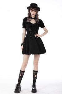 Rock girl lace-up dress DW686