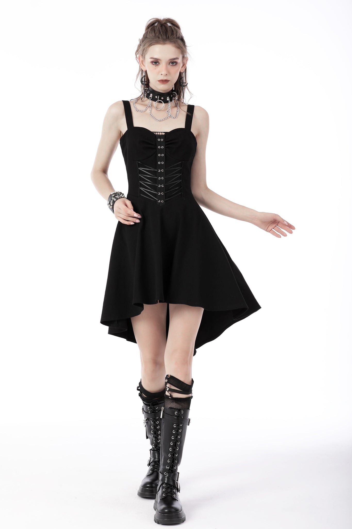 Rebel girl eyelet lace-up dress DW688 DARK IN LOVE Rebel girl eyelet lace-up dress DW688 DARK IN LOVE