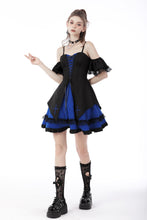 Load image into Gallery viewer, Gothic lolita black blue cross dress DW689