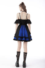 Load image into Gallery viewer, Gothic lolita black blue cross dress DW689