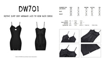 Load image into Gallery viewer, Gothic sleep sexy mermaid lace tie bow back dress DW701