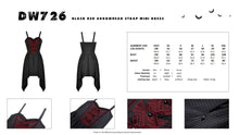 Load image into Gallery viewer, Black red arrowhead strap mini dress DW726