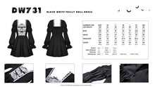 Load image into Gallery viewer, Black white frilly doll dress DW731