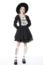 Load image into Gallery viewer, Black white frilly doll dress DW731