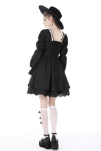 Load image into Gallery viewer, Black white frilly doll dress DW731