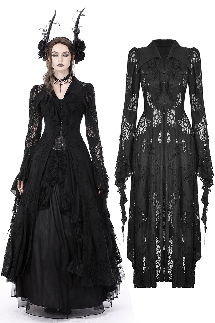 Gothic romantic hollow out sexy frilly lace dress DW734 – DARK IN LOVE
