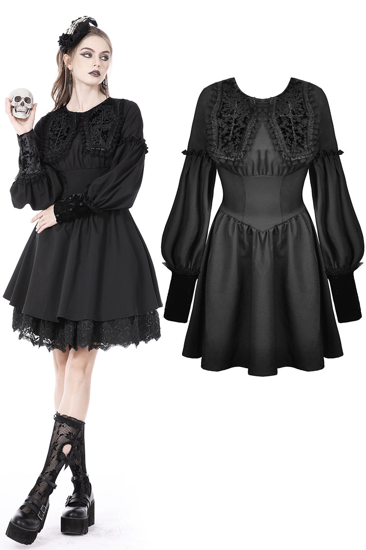 Coffin collar gothic doll dress DW737