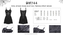 Load image into Gallery viewer, Punk spider mesh sexy see-though strap dress DW744