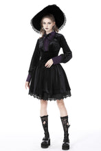 Load image into Gallery viewer, Witch college purple shirt collar velvet dress DW745