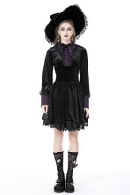 Load image into Gallery viewer, Witch college purple shirt collar velvet dress DW745