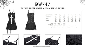 Gothic super white cross strap dress DW747