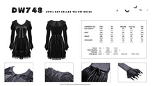 Load image into Gallery viewer, Devil bat collar velvet dress DW748