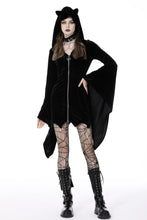 Load image into Gallery viewer, Cat ear bell sleeves hooded zip dress DW750