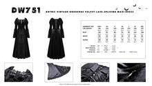 Load image into Gallery viewer, Gothic vintage gorgeous velvet-lace-splicing maxi dress DW751