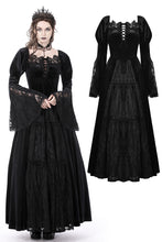 Load image into Gallery viewer, Gothic vintage gorgeous velvet-lace-splicing maxi dress DW751