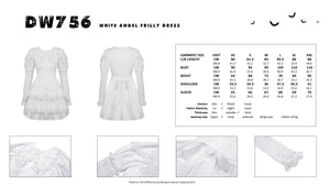White angel frilly dress DW756