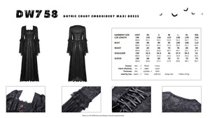Gothic court embroidery maxi dress DW758