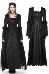 Gothic court embroidery maxi dress DW758