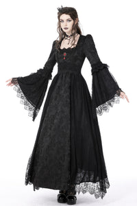 Gothic court embroidery maxi dress DW758