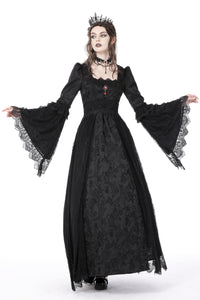 Gothic court embroidery maxi dress DW758