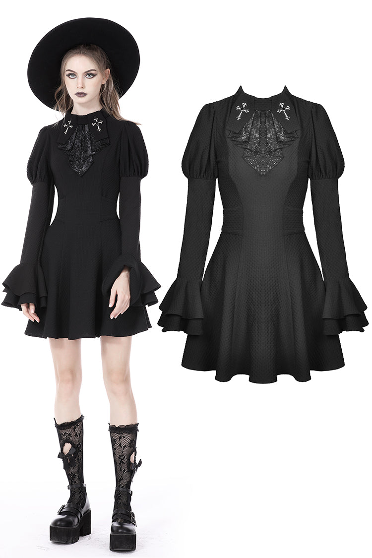Gothic cross frilly collar dress DW759