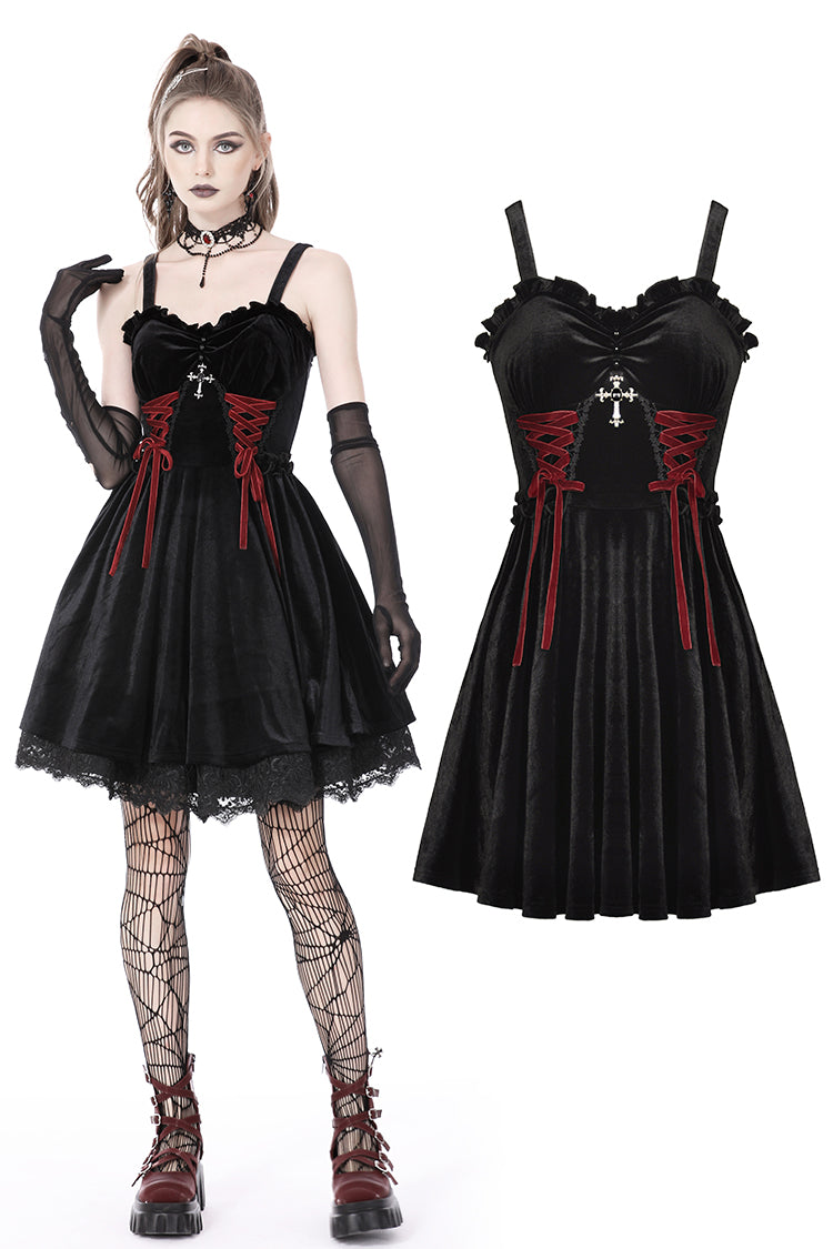 Gothic bloody lace up dress DW760 – DARK IN LOVE