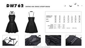 Gothic big cross strap dress DW762