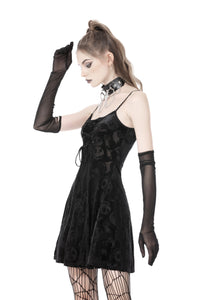 Gothic lace up skull strap dress DW764