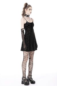 Gothic lace up skull strap dress DW764