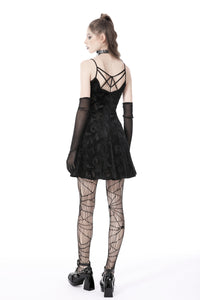 Gothic lace up skull strap dress DW764