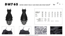 Load image into Gallery viewer, Gothic ghost frilly lace high low strap dress DW765