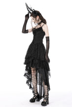 Load image into Gallery viewer, Gothic ghost frilly lace high low strap dress DW765