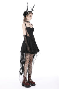 Gothic doll cold waist swallowtail halter dress DW766