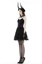 Load image into Gallery viewer, Gothic sexy black purple lace mini dress DW769
