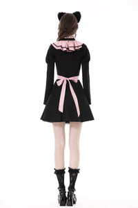 Gothic lolita pink ruffle neck princess dress DW776