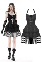Load image into Gallery viewer, Gothic striped big cross prom dress DW777
