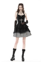 Load image into Gallery viewer, Gothic striped big cross prom dress DW777