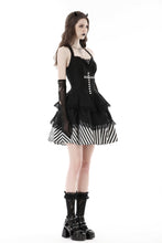 Load image into Gallery viewer, Gothic striped big cross prom dress DW777